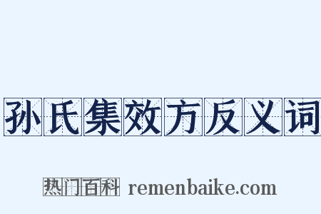 孙氏集效方反义词是什么意思的图片